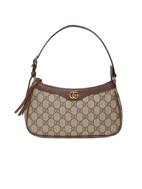 gucci bag brown small|brown vintage Gucci shoulder bag.